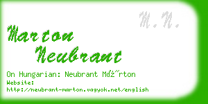 marton neubrant business card